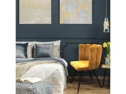 CHARLOTTE - Lot De 6 Chaises Velours Jaune -Deco.fr Soldes Boutique chaise 9830739