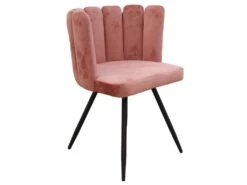 CHARLOTTE - Lot De 2 Chaises Velours Rose -Deco.fr Soldes Boutique chaise 9830749