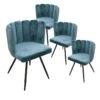 CHARLOTTE - Lot De 4 Chaises Velours Bleu -Deco.fr Soldes Boutique chaise 9830773
