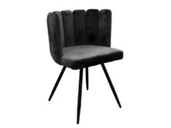 CHARLOTTE - Lot De 6 Chaises Velours Noir -Deco.fr Soldes Boutique chaise 9830791