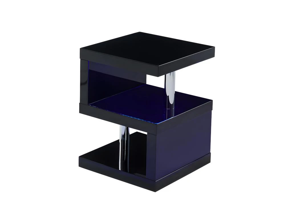 Table D'appoint LYLIA II - MDF Laqué - Avec LEDs - Noir 5 Table D'appoint LYLIA II - MDF Laqué - Avec LEDs - Noir – Image 5