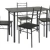Ensemble De Table Et 4 Chaises Lima Pour Salle à Manger Noir/Gris -Deco.fr Soldes Boutique ensemble table et chaise 10759937