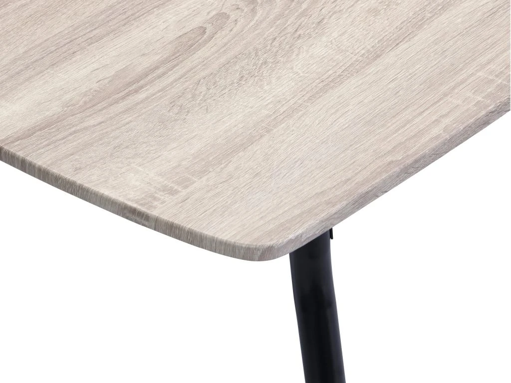 Ensemble Table + 4 Chaises En MDF Et Métal - Naturel Et Noir - FELONA 6 Ensemble Table + 4 Chaises En MDF Et Métal - Naturel Et Noir - FELONA – Image 6