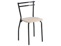 Ensemble Table + 4 Chaises En MDF Et Métal - Naturel Et Noir - FELONA 14 Ensemble Table + 4 Chaises En MDF Et Métal - Naturel Et Noir - FELONA -Deco.fr Soldes Boutique ensemble table et chaise 12341675