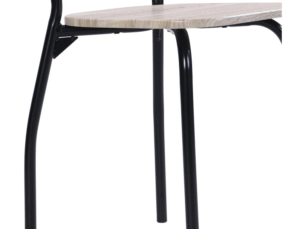 Ensemble Table + 4 Chaises En MDF Et Métal - Naturel Et Noir - FELONA 8 Ensemble Table + 4 Chaises En MDF Et Métal - Naturel Et Noir - FELONA – Image 8