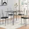 Ensemble Table + 4 Chaises - Noir Et Chromé - VILIARI -Deco.fr Soldes Boutique ensemble table et chaise 12342057