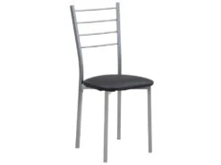 Ensemble Table + 4 Chaises - Noir Et Chromé - VILIARI 16 Ensemble Table + 4 Chaises - Noir Et Chromé - VILIARI -Deco.fr Soldes Boutique ensemble table et chaise 12342071