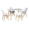 Ensemble Table Rectangulaire 120cm PIA Et 4 Chaises NORA Blanc - HAPPY GARDEN -Deco.fr Soldes Boutique ensemble table et chaise 13095115