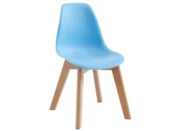 Ensemble Table Enfant LOULOUNE + 2 Chaises LILINOU - Naturel Et Bleu -Deco.fr Soldes Boutique ensemble table et chaise 13538363