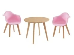 Ensemble Table Enfant LOULOUNE + 2 Chaises POUPINETTE - Naturel Et Rose 7 Ensemble Table Enfant LOULOUNE + 2 Chaises POUPINETTE - Naturel Et Rose -Deco.fr Soldes Boutique ensemble table et chaise 13622747