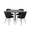 DippØ115BLBR Ensemble Table, Table Noir Et 4 Limhamn Chaises Velours Noir. -Deco.fr Soldes Boutique ensemble table et chaise 22189211