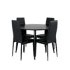 DippØ115BLBL Ensemble Table, Table Noir Et 4 Slim High Back Chaises Similicuir PU Noir. -Deco.fr Soldes Boutique ensemble table et chaise 22190333