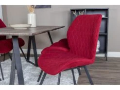 MarinaGRBL Ensemble Table, Table El Bois Décor Gris Et 6 Gemma Chaises Rouge. -Deco.fr Soldes Boutique ensemble table et chaise 22191789