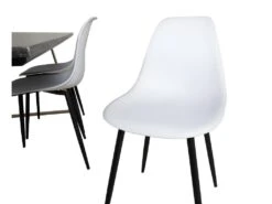 EstelleBLBR Ensemble Table, Table Noir, Marbre Et 6 Polar Chaises Blanc. -Deco.fr Soldes Boutique ensemble table et chaise 22191847