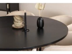 Copenhagen Ensemble Table, Table Marron Et 6 Berit Chaises Velours Beige. -Deco.fr Soldes Boutique ensemble table et chaise 22192393