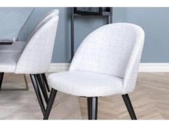 EstelleBLBR Ensemble Table, Table Noir, Marbre Et 6 Velvet Chaises Grisclair, Noir. -Deco.fr Soldes Boutique ensemble table et chaise 22192935