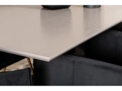 PiazzaGRBL Ensemble Table, Table Gris Et 6 Pippi Chaises Velours Noir. -Deco.fr Soldes Boutique ensemble table et chaise 22192991