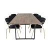 Padang Ensemble Table, Table Teck Et 6 Arrow Chaises Velours Noir. -Deco.fr Soldes Boutique ensemble table et chaise 22193637