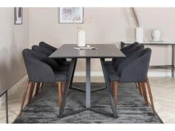 MarinaBLBL Ensemble Table, Table Noir Et 6 Arch Chaises Noir. -Deco.fr Soldes Boutique ensemble table et chaise 22195525