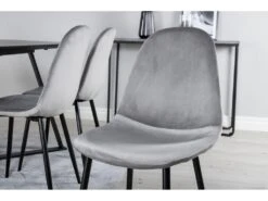 MarinaBLBL Ensemble Table, Table Noir Et 6 Polar Chaises Velours Gris. -Deco.fr Soldes Boutique ensemble table et chaise 22195617