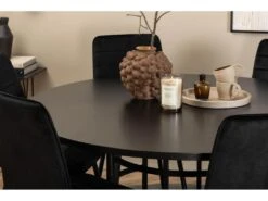 Copenhagen Ensemble Table, Table Marron Et 6 Windu Lyx Chaises Velours Noir. -Deco.fr Soldes Boutique ensemble table et chaise 22195913