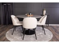 RazziaGR Ensemble Table, Table Terrazzo Gris Et 4 Velvet Chaises Velours Côtelé Beige, Noir. -Deco.fr Soldes Boutique ensemble table et chaise 22195937