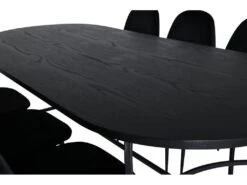 Skate Ensemble Table, Table Noir Et 6 Polar Chaises Velours Noir. -Deco.fr Soldes Boutique ensemble table et chaise 22196613