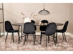 Skate Ensemble Table, Table Noir Et 6 Polar Chaises Velours Noir. -Deco.fr Soldes Boutique ensemble table et chaise 22196615