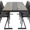 Jakarta Ensemble Table, Table Teck Et 8 Polar Chaises Similicuir PU Noir. -Deco.fr Soldes Boutique ensemble table et chaise 22197207