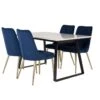 Estelle Ensemble Table, Table Marbre Blanc Et 4 Velvet Deluxe Chaises Velours Bleu, Laiton Décor. 7 Estelle Ensemble Table, Table Marbre Blanc Et 4 Velvet Deluxe Chaises Velours Bleu, Laiton Décor. -Deco.fr Soldes Boutique ensemble table et chaise 22197403