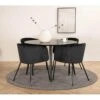 DippØ115BLBL Ensemble Table, Table Noir Et 4 Berit Chaises Velours Noir. -Deco.fr Soldes Boutique ensemble table et chaise 22198195