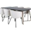 PippiCO Ensemble Table, Table Noir Et 6 Berit Chaises Velours Beige. -Deco.fr Soldes Boutique ensemble table et chaise 22198241