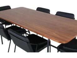 UnoWA Ensemble Table, Table Noyer Décor Et 6 Tvist Chaises Similicuir PU Noir. -Deco.fr Soldes Boutique ensemble table et chaise 22199407