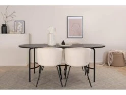 Skate Ensemble Table, Table Noir Et 4 Berit Chaises Velours Beige. -Deco.fr Soldes Boutique ensemble table et chaise 22200525