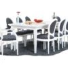 Venedig Ensemble De Salle à Manger 95x180/276, 2 Tablettes De Rangement Blanches Inclues Avec 2+6 Chaises Rococo, Blanc/noir. -Deco.fr Soldes Boutique ensemble table et chaise 22200573