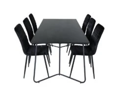 PippiBL Ensemble Table, Table Noir Et 6 Windu Lyx Chaises Velours Noir. -Deco.fr Soldes Boutique ensemble table et chaise 22201895
