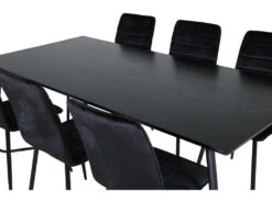 PippiBL Ensemble Table, Table Noir Et 6 Windu Lyx Chaises Velours Noir. -Deco.fr Soldes Boutique ensemble table et chaise 22201897