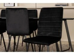 PippiBL Ensemble Table, Table Noir Et 6 Windu Lyx Chaises Velours Noir. -Deco.fr Soldes Boutique ensemble table et chaise 22201905