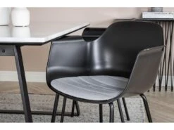 Estelle Ensemble Table, Table Marbre Blanc Et 4 Comfort Chaises Noir. -Deco.fr Soldes Boutique ensemble table et chaise 22202335