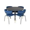 DippØ115BLBR Ensemble Table, Table Noir Et 4 Arrow Chaises Velours Bleu. -Deco.fr Soldes Boutique ensemble table et chaise 22202363