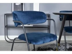 DippØ115BLBR Ensemble Table, Table Noir Et 4 Arrow Chaises Velours Bleu. -Deco.fr Soldes Boutique ensemble table et chaise 22202371