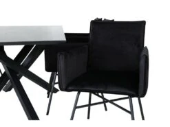 PiazzaBLBL Ensemble Table, Table Noir Et 6 Pippi Chaises Velours Noir. -Deco.fr Soldes Boutique ensemble table et chaise 22202473