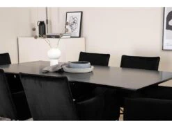PiazzaBLBL Ensemble Table, Table Noir Et 6 Pippi Chaises Velours Noir. -Deco.fr Soldes Boutique ensemble table et chaise 22202477