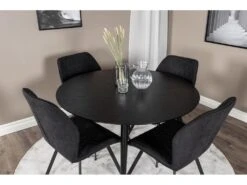 DippØ115BLBL Ensemble Table, Table Noir Et 4 Gemma Chaises Noir. -Deco.fr Soldes Boutique ensemble table et chaise 22203207