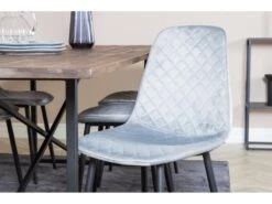 Padang Ensemble Table, Table Teck Et 6 Polar Diamond Chaises Velours Gris. -Deco.fr Soldes Boutique ensemble table et chaise 22203541
