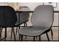 Leif Ensemble Table, Table Enfumé Verre Et 4 Emma Chaises Velours Gris,noir. -Deco.fr Soldes Boutique ensemble table et chaise 22203657