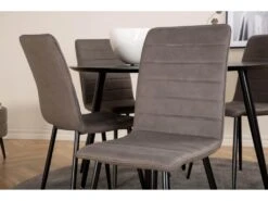 DippØ115BLBL Ensemble Table, Table Noir Et 4 Windu Lyx Chaises Gris. -Deco.fr Soldes Boutique ensemble table et chaise 22203829