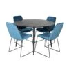 DippØ115BLBL Ensemble Table, Table Noir Et 4 Muce Chaises Velours Bleu. -Deco.fr Soldes Boutique ensemble table et chaise 22203907