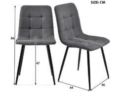 Ensemble Table Et 4 Chaises - Table Noire 117x68cm - Structure En Métal - Chaise En Lin Gris 7 Ensemble Table Et 4 Chaises - Table Noire 117x68cm - Structure En Métal - Chaise En Lin Gris -Deco.fr Soldes Boutique ensemble table et chaise 22720759