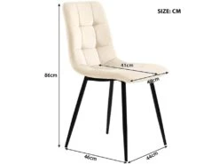 Ensemble Table Et 4 Chaises - Table Noire 117x68cm - Structure En Métal - Chaise En Velours Beige -Deco.fr Soldes Boutique ensemble table et chaise 22720819